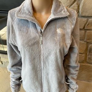 Women’s Gray North Face Zip Up Fleece Jacket small